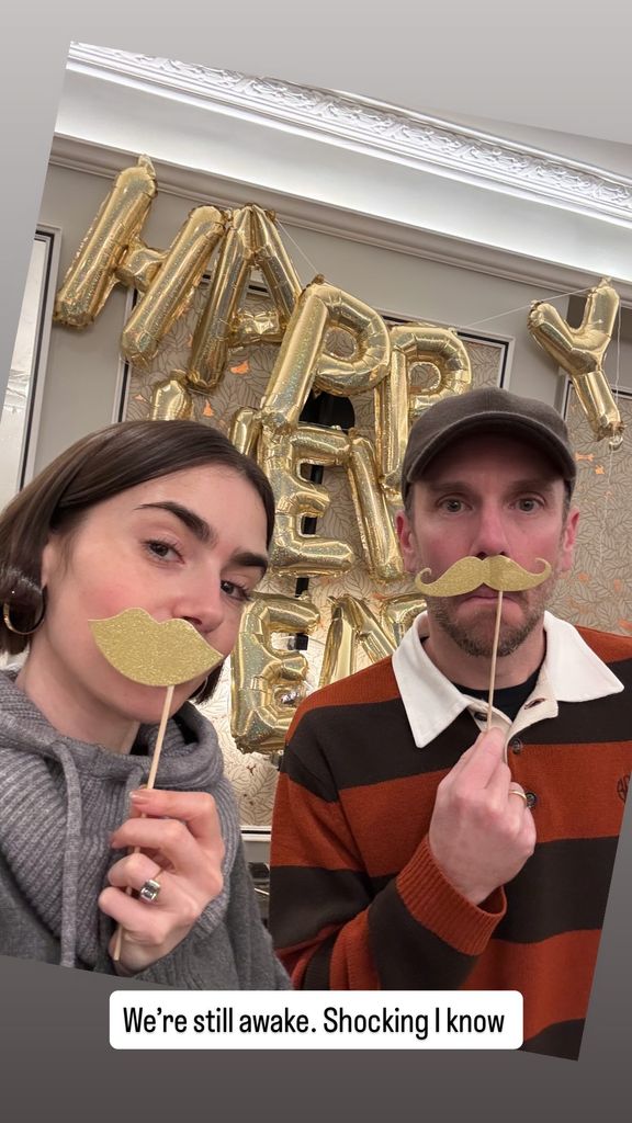 lily collins at home on nye