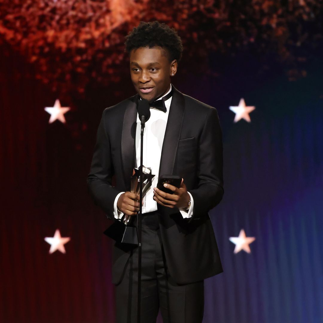 Miles Caton, winner of the Best Young Actor/Actress Award for "Sinners", speaks onstage during the 31st Annual Critics Choice Awards at Barker Hangar on January 04, 2026 in Santa Monica, California.