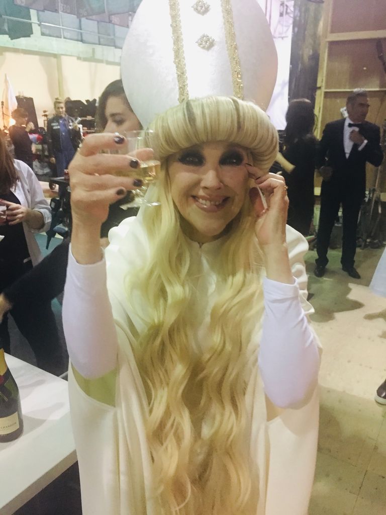 photo of catherine o'hara in bishop outfit schitts creek