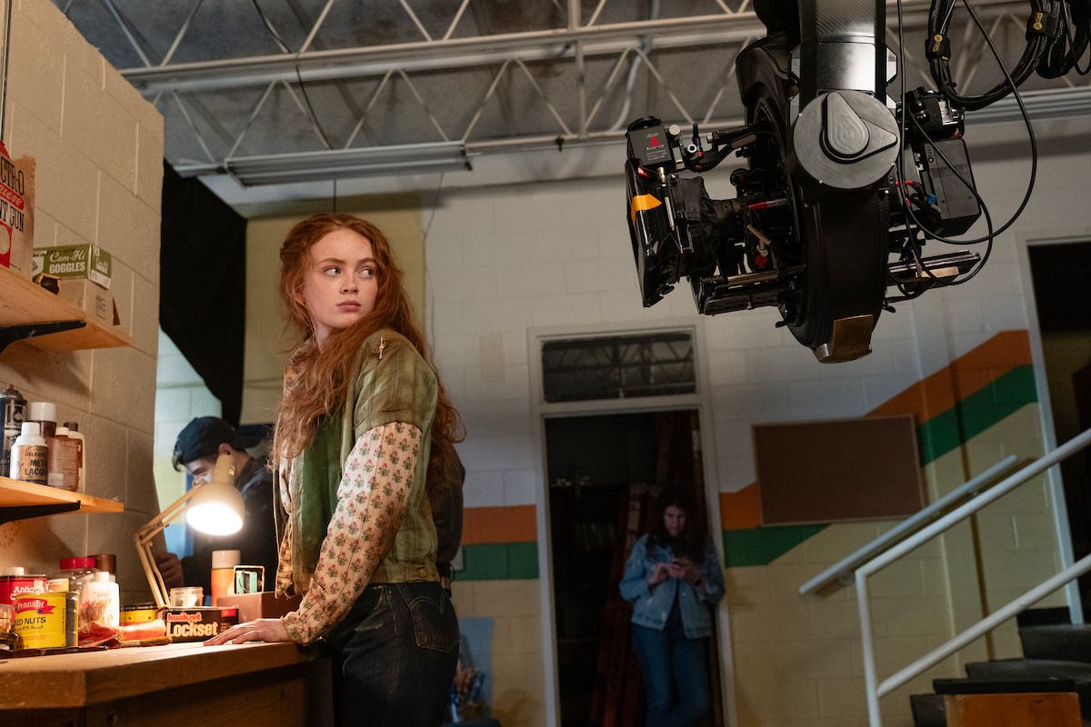 Sadie Sink on the set of 'Stranger Things'