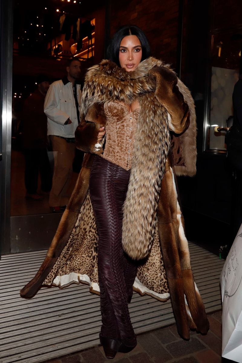Kim Kardashian is seen leaving Prada on January 1, 2026 in Aspen, Colorado. (Photo by MEGA/GC Images)