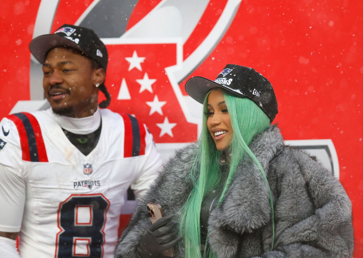 Cardi B and Stefon Diggs following the AFC Championship Playoff game against the Denver Broncos.