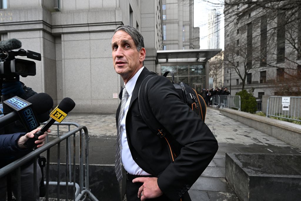 Justin Baldoni's lead counsel, Bryan Freedman, speaks to the press as he arrives at US District Court for a pre-trial hearing in a $400 million defamation suit by Baldoni against Hollywood power couple Blake Lively and Ryan Reynolds in New York on February 3, 2025