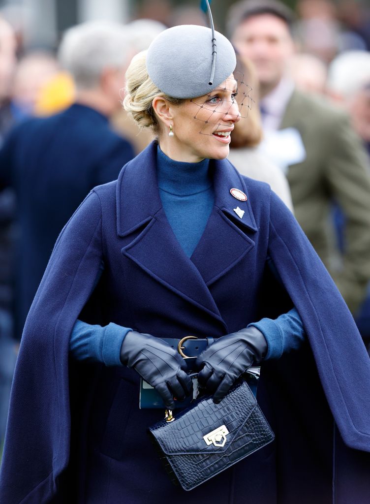 Zara Tindall attends day 1 'Champion Day' of the Cheltenham Festival at Cheltenham Racecourse on March 12, 2024 in Cheltenham