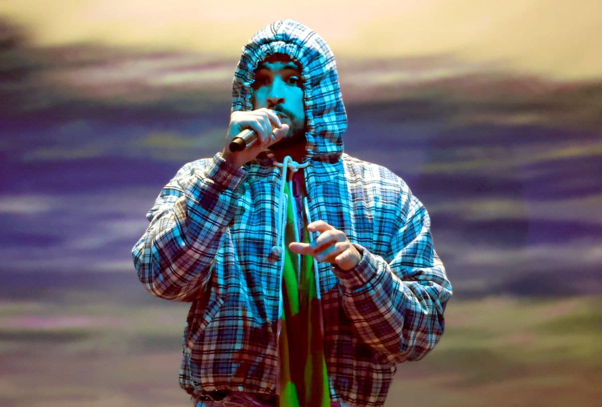 Bad Bunny performs onstage during the 26th Annual Latin Grammy Awards at the MGM Grand Garden Arena on November 13, 2025 in Las Vegas, Nevada. (Photo by Kevin Winter/Getty Images for The Latin Recording Academy)