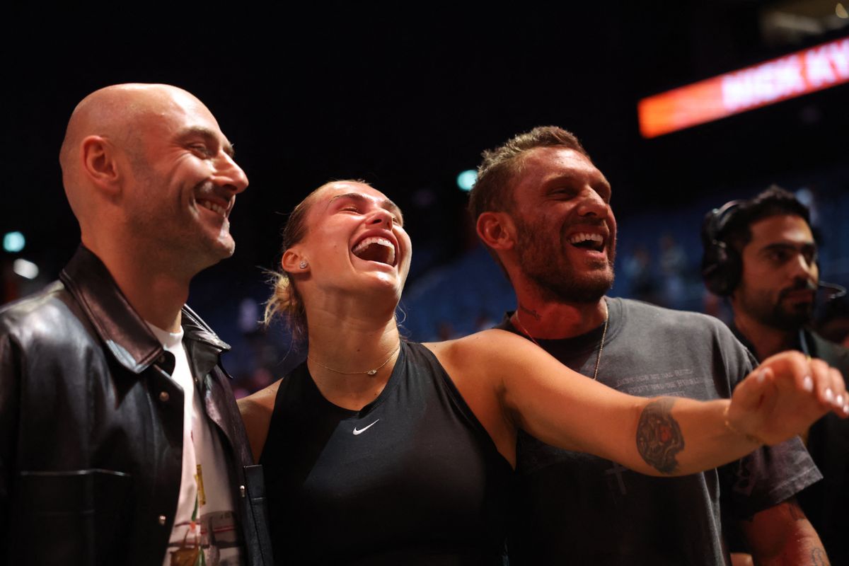 Aryna Sabalenka with her boyfriend Georgios Frangulis.