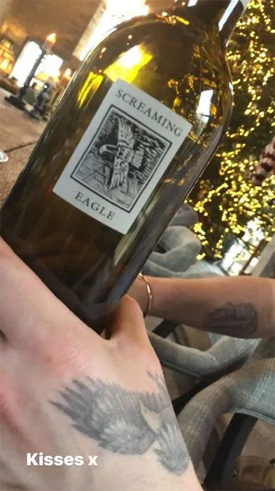 Victoria shared a picture of a bottle from the same exclusive brand back in 2017