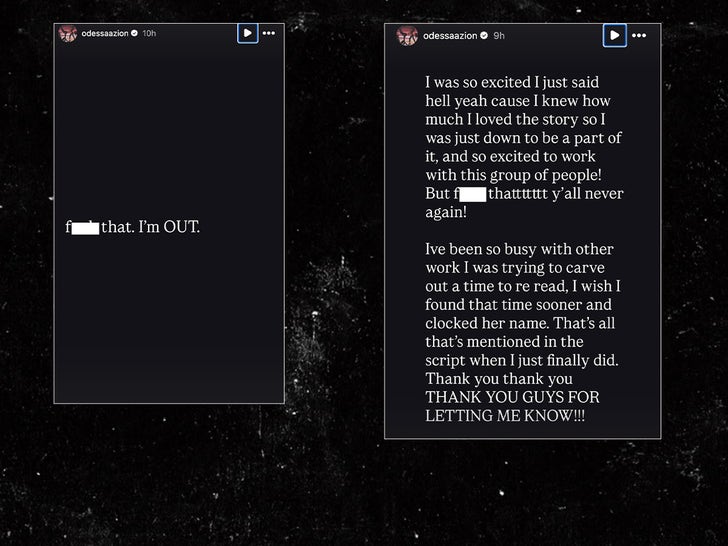 Odessa A'Zion Casting Controversy -- Her Instagram Stories