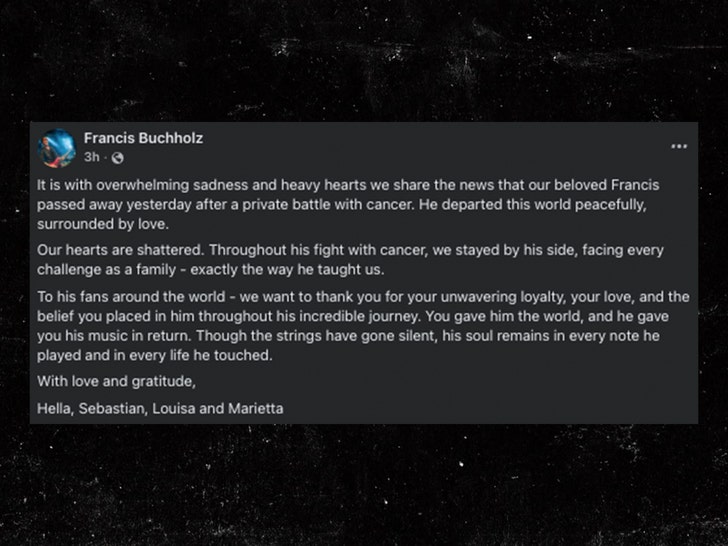 Francis Buchholz scorpion facebook statement 1