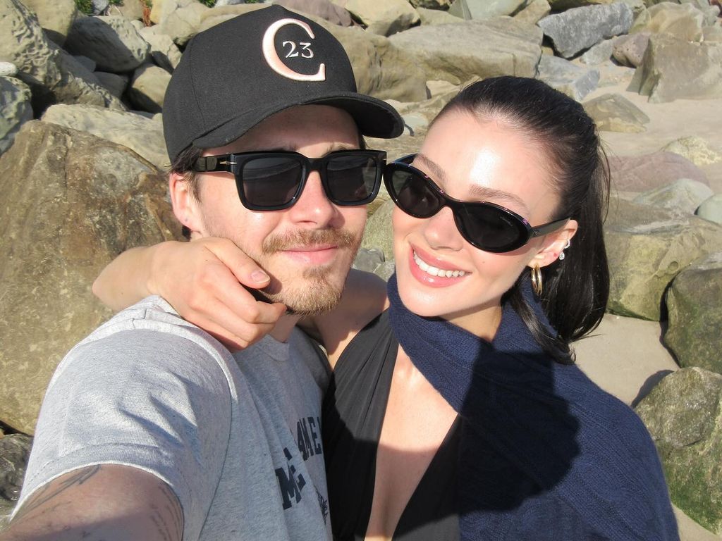 Nicola Peltz and Brooklyn Beckham taking a selfie