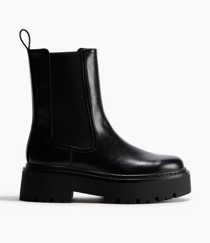 H&M black chunky boots