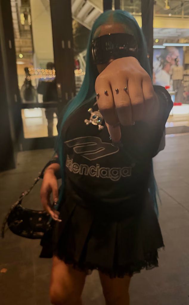 north west piercings blue hair