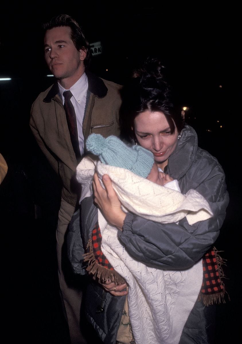 Actor Val Kilmer, actress Joanne Whalley and daughter Mercedes Kilmer on February 20, 1992.