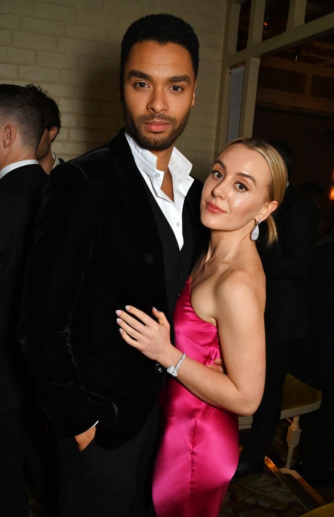 LONDON, ENGLAND - FEBRUARY 19: Rege-Jean Page and Emily Brown attend Netflix's annual BAFTA Awards afterparty at Chiltern Firehouse on February 19, 2023 in London, England. (Photo by Dave Benett/Getty Images for Netflix)