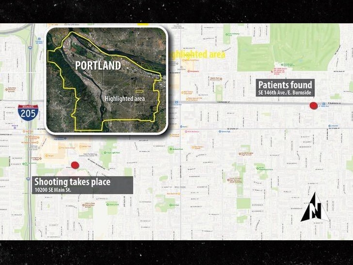 portland map of shooting portland pd