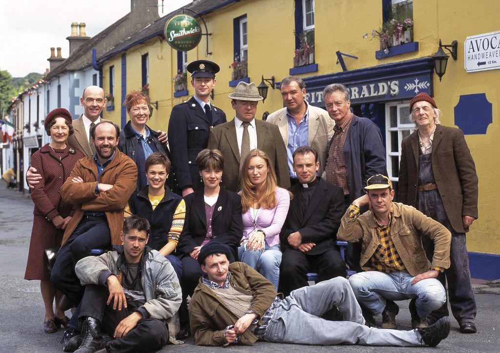 Colin Farrell and other members of the cast of Ballykissangel