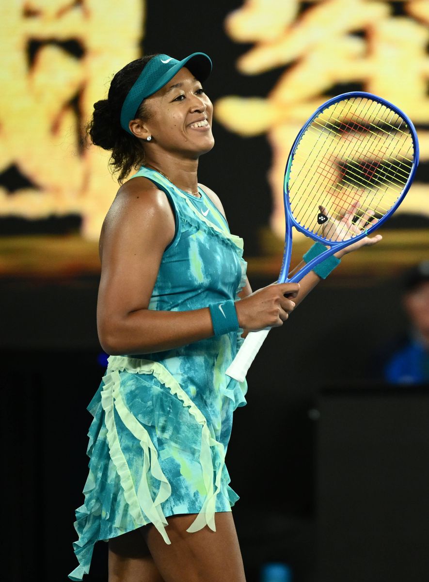 Naomi Osaka of Japan celebrates winning the Women's 1st round match against Antonia Ruzic of Croatia on day 3 of the 2026 Australian Open 