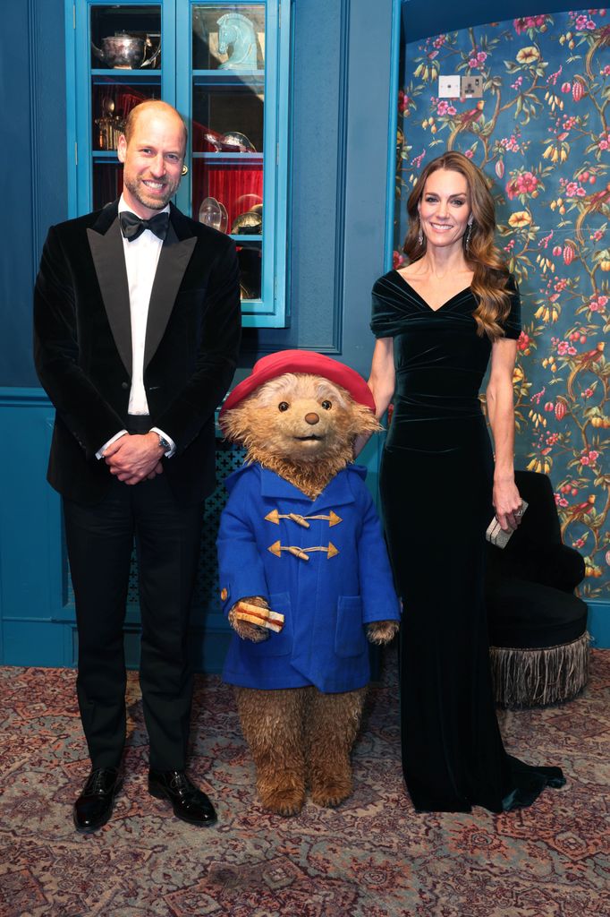Catherine, Princess of Wales and Prince William, Prince of Wales met Paddington Bear at the Royal Variety Performance 