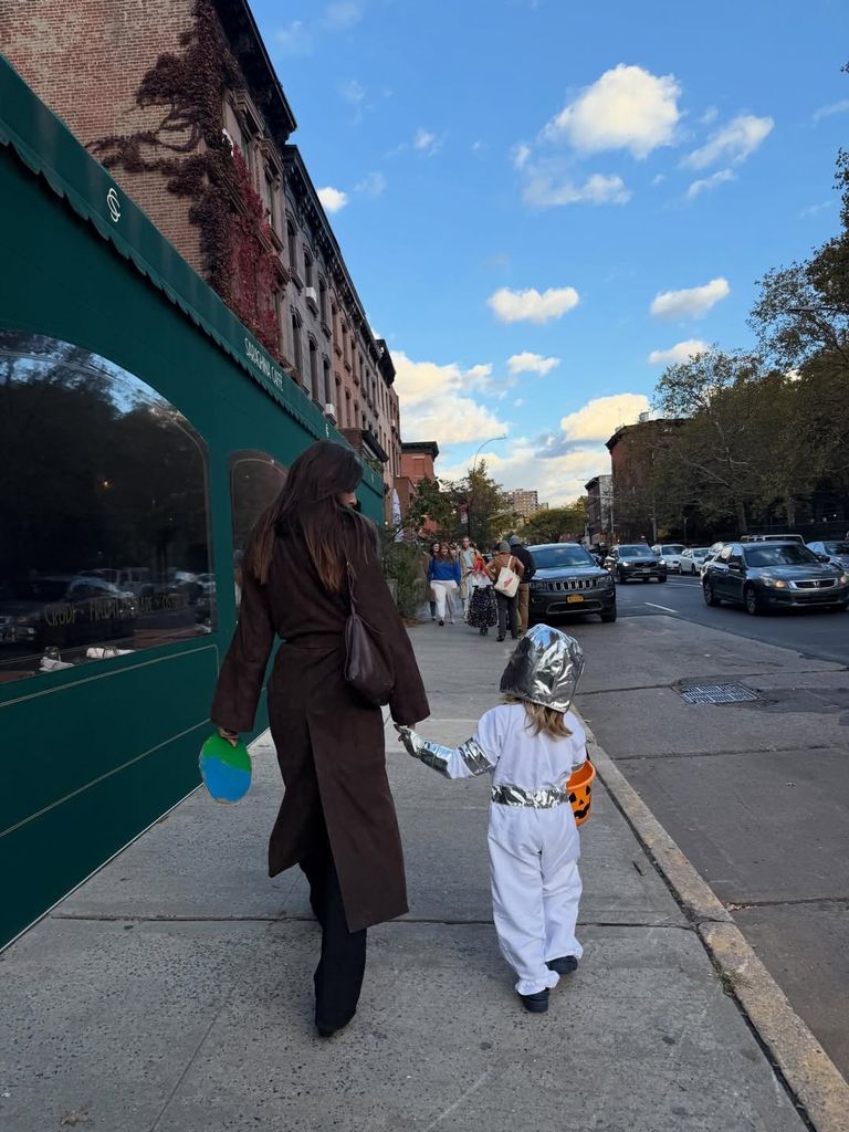 emily ratajkowski holding hands with son