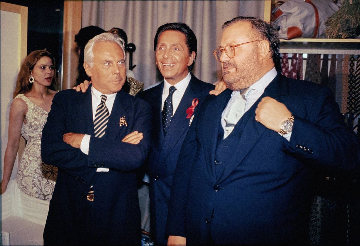 Giorgio Armani, Valentino Garavani and Gianfranco Gianfranco Ferré in 1995