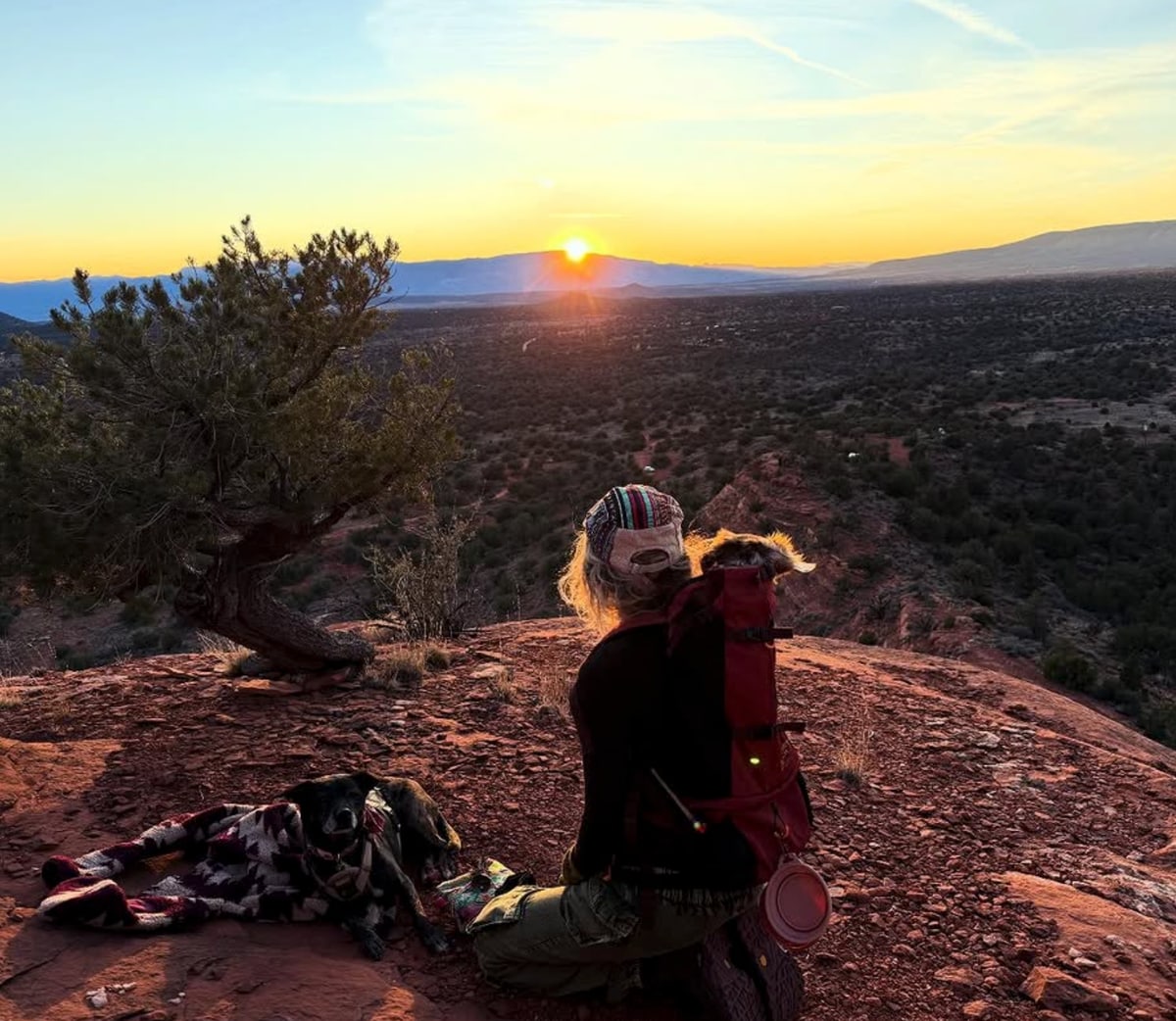To close out the year, Paris visited the scenic trails of Sedona, Arizona, bringing her pup along for a calming road trip.