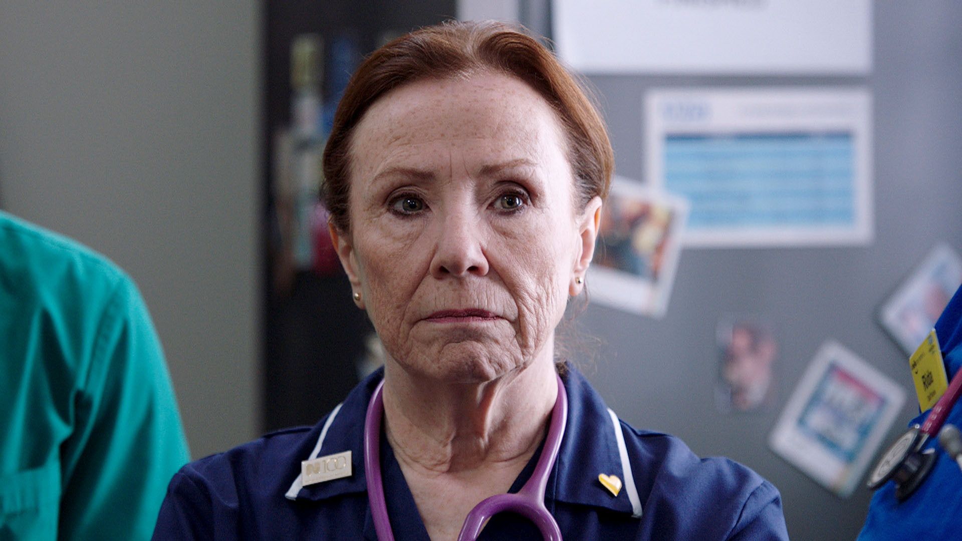 Melanie Hill in a still image from Casualty