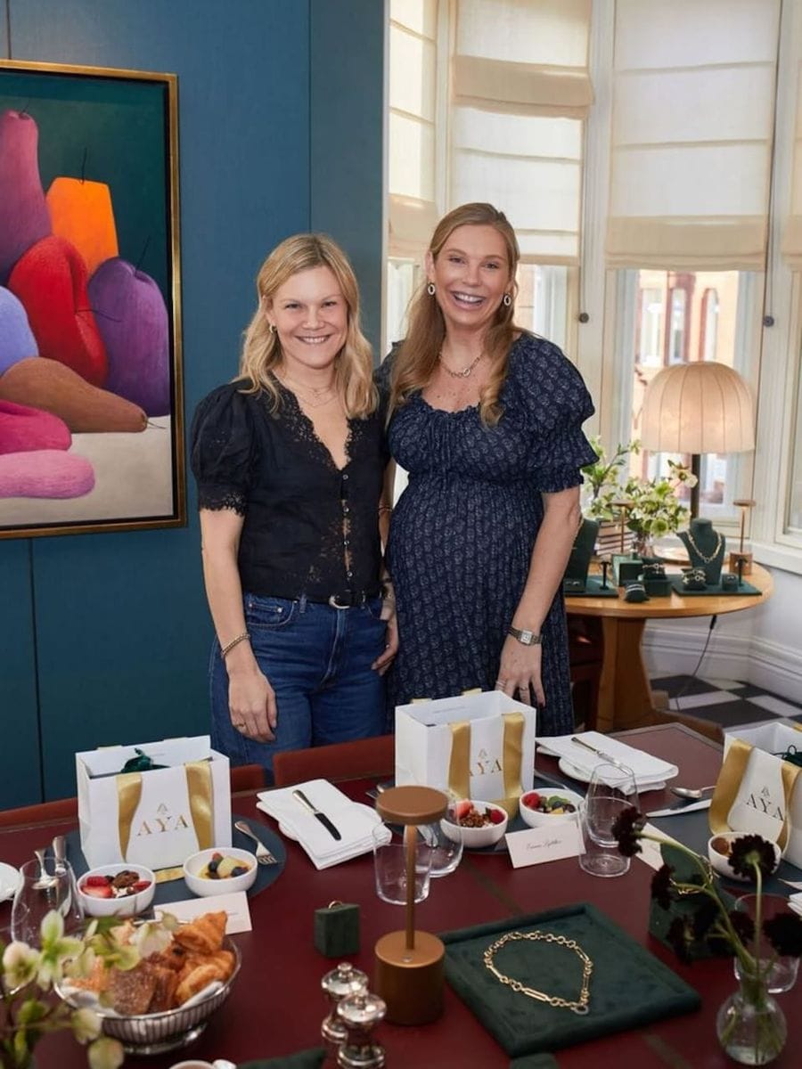 Chelsy thanking the guests who attended the breakfast presentation of her new jewelry collection.