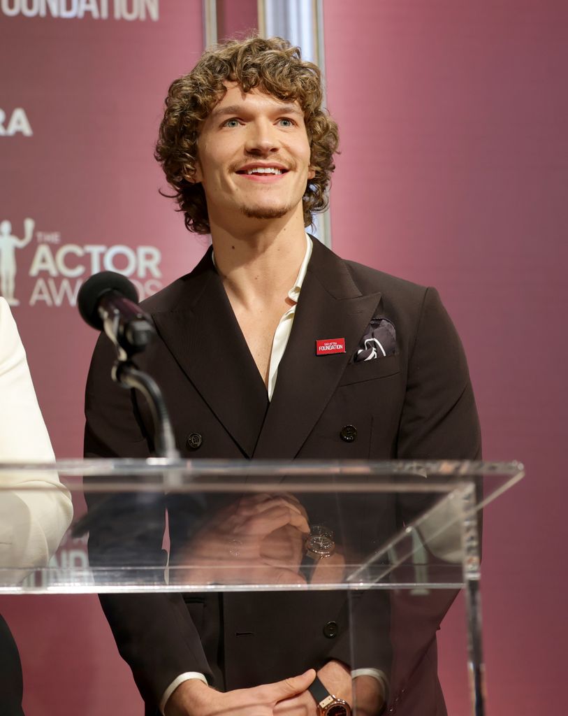 Connor Storrie speaks onstage during the 32nd Annual Actor Awards Nominations at SAG-AFTRA on January 07, 2026 in Los Angeles, California. (Photo by Matt Winkelmeyer/Getty Images)