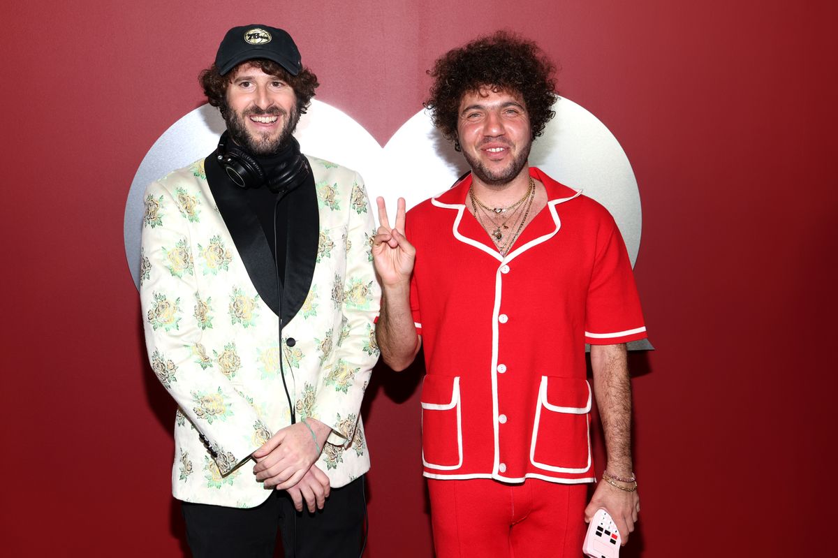  Lil Dicky and Benny Blanco arrive at the GQ Men of the Year Party 2023 at Bar Marmont on November 16, 2023 in Los Angeles, California. (Photo by Phillip Faraone/Getty Images for GQ)