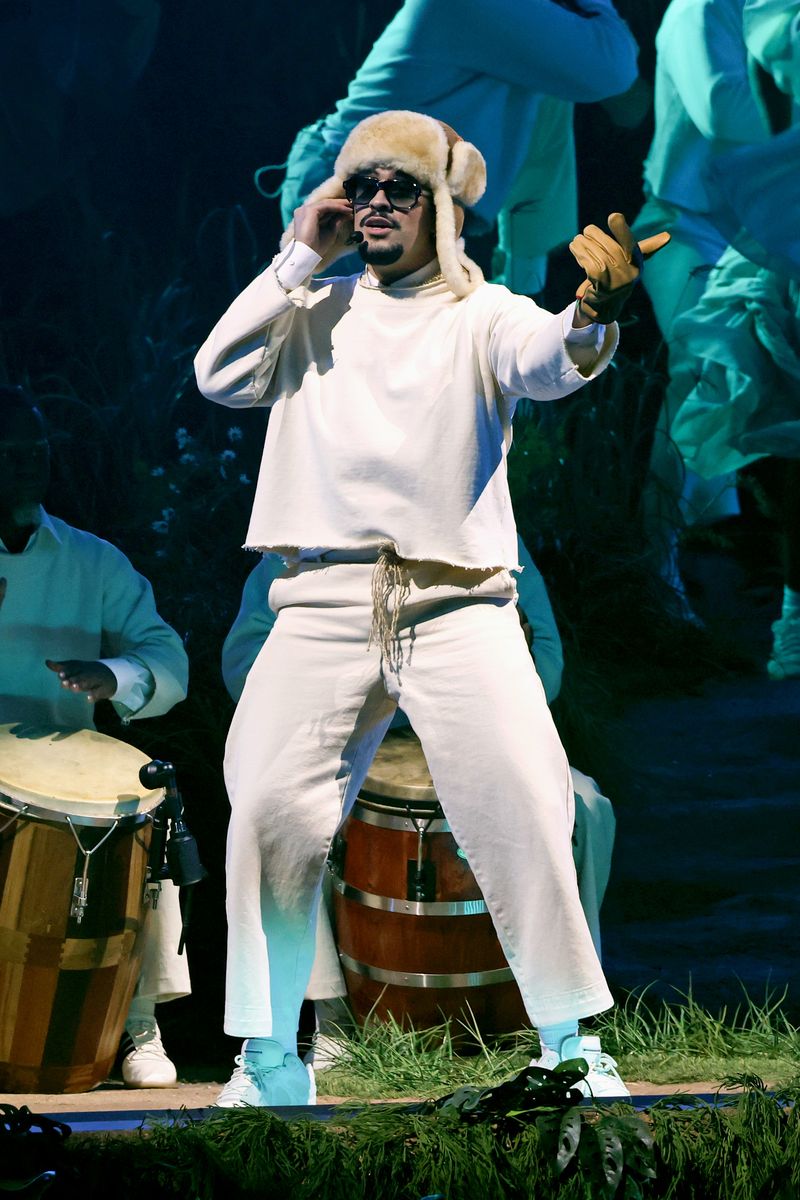 Bad Bunny performs onstage during Night One of Bad Bunny: "No Me Quiero Ir De Aqui" Residencia En El Choli at Coliseo de Puerto Rico 