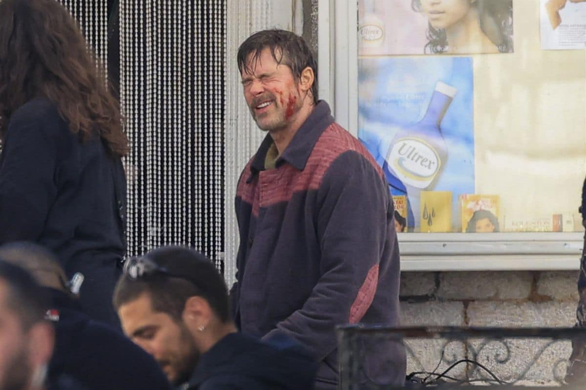 Brad was covered in blood in one scene