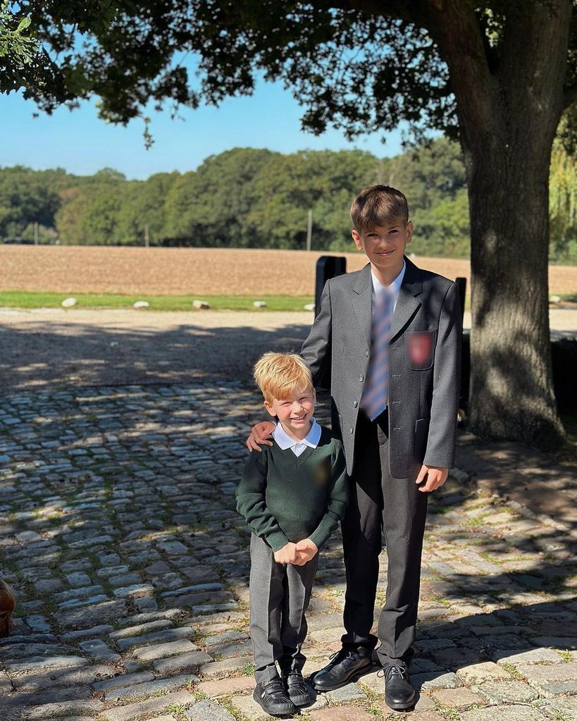 rex and leighton in school uniform