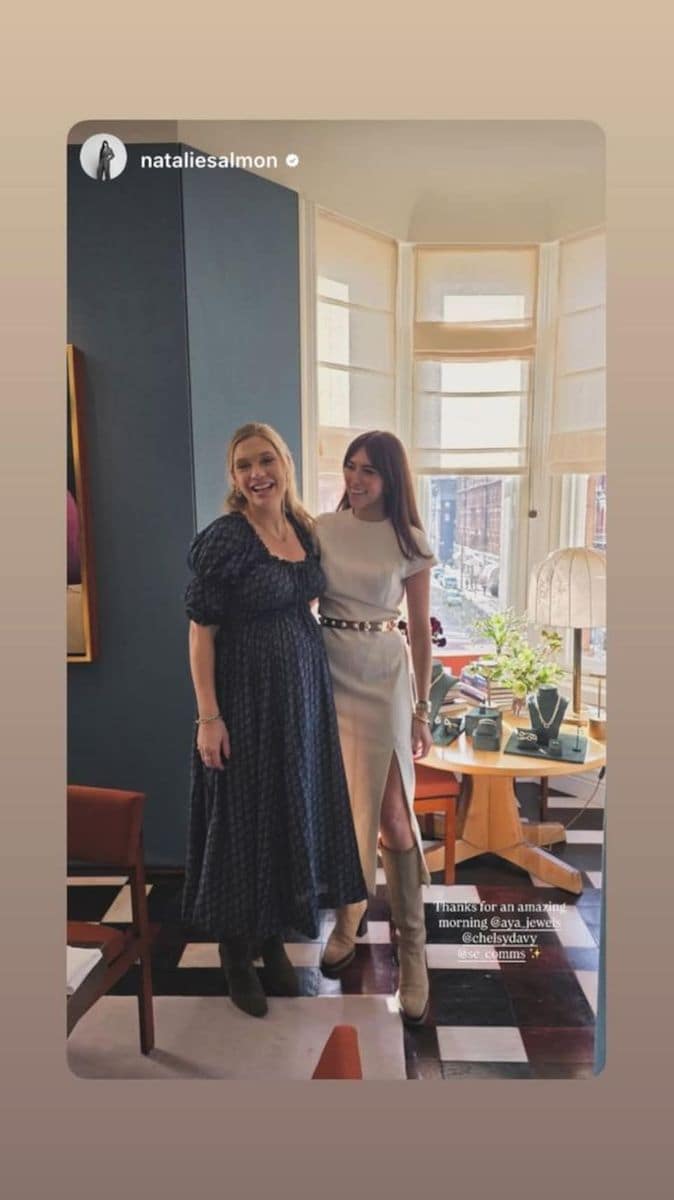 Chelsy thanking the guests who attended the breakfast presentation of her new jewelry collection.