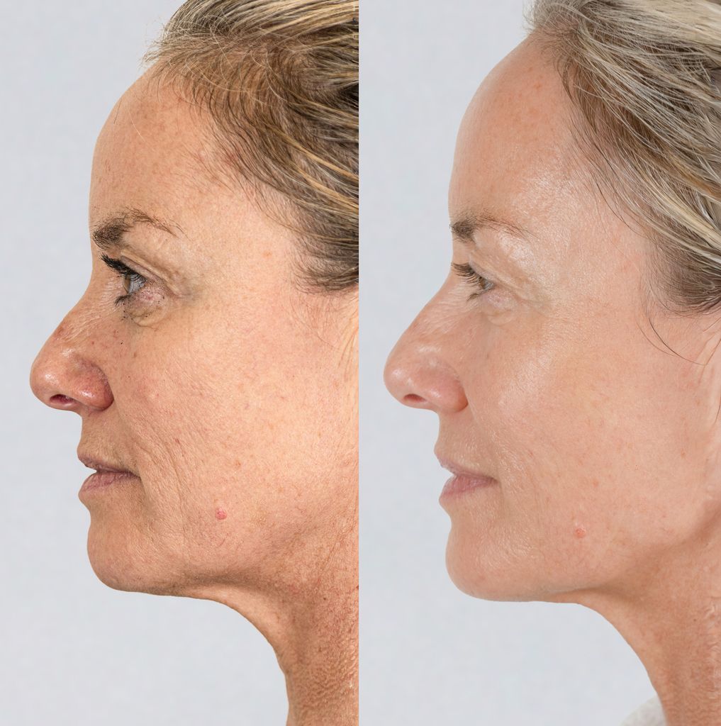Tamzin Outhwaite - Before and after NeoGen facelift