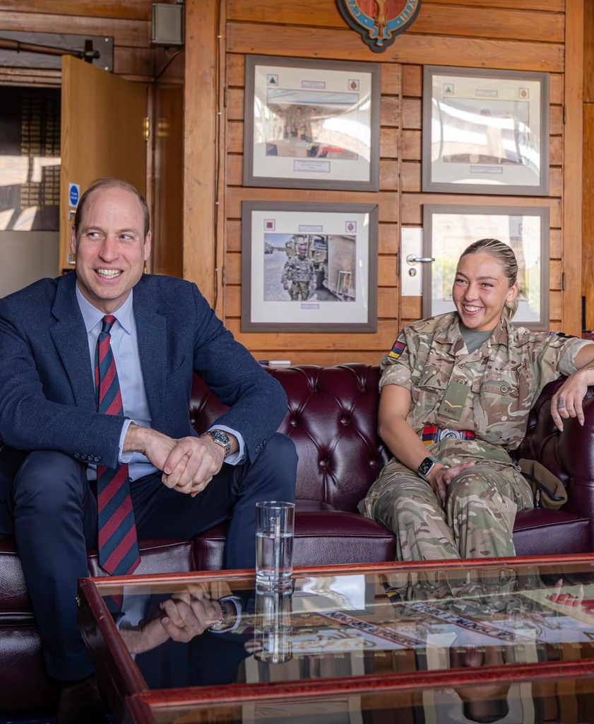Prince William sat beside Corporal Lucy Wilde at barracks