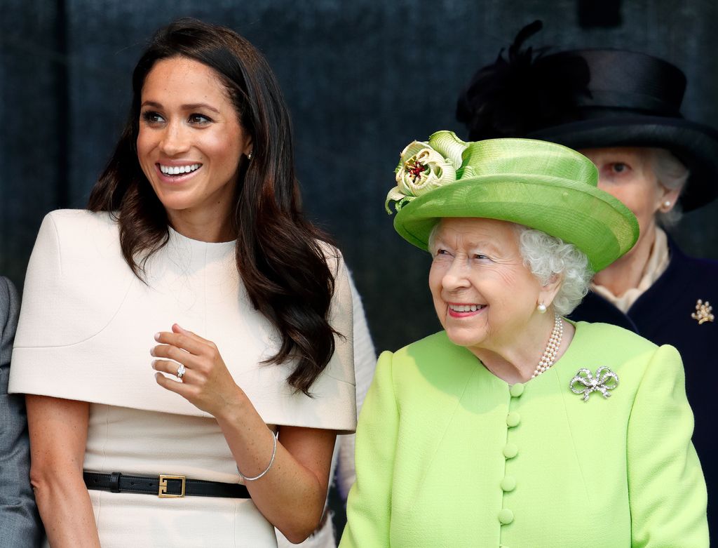 Meghan and Queen Elizabeth II in Cheshire in 2018