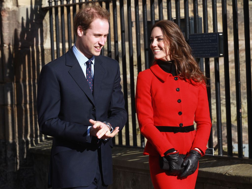 Prince William and Kate Middleton walking together in St Andrews