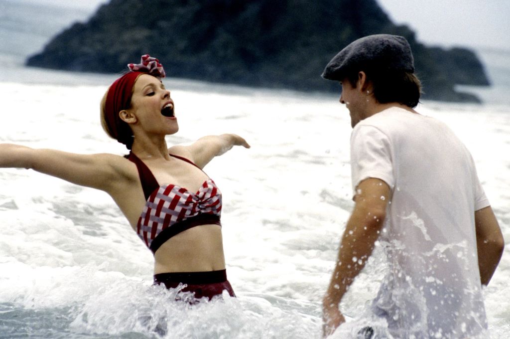 the notebook scene with woman in gingham bikini