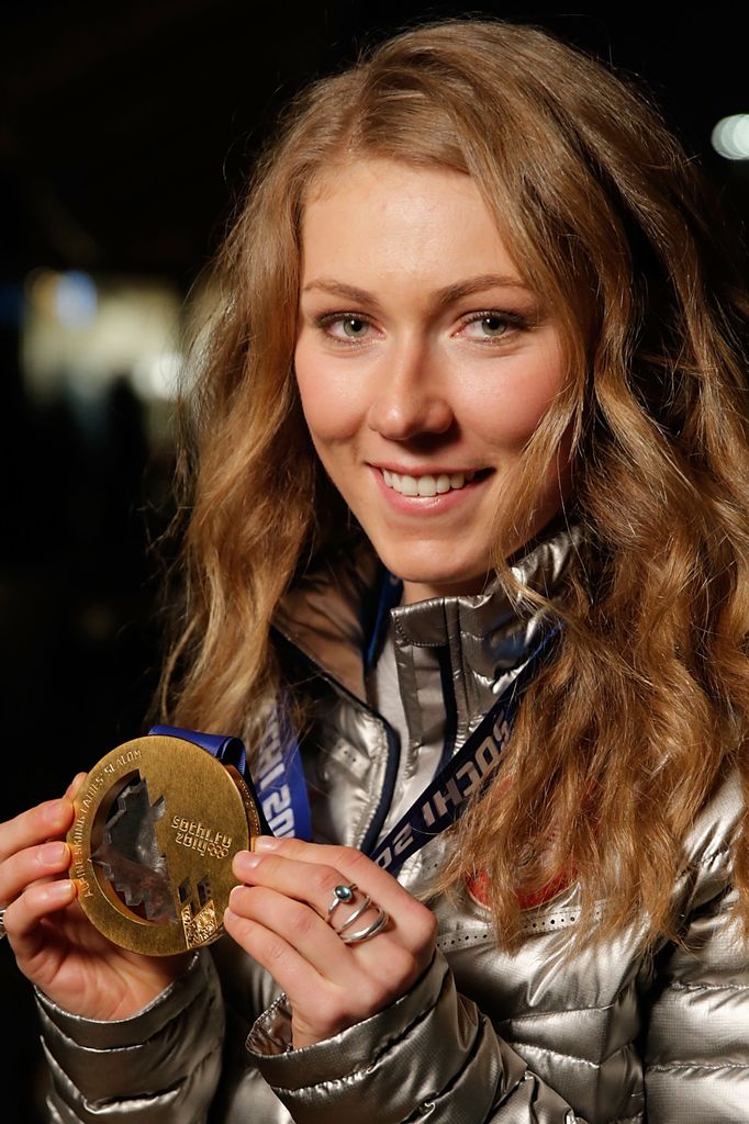 U.S. Olympian Mikaela Shiffrin visits the USA House in the Olympic Village