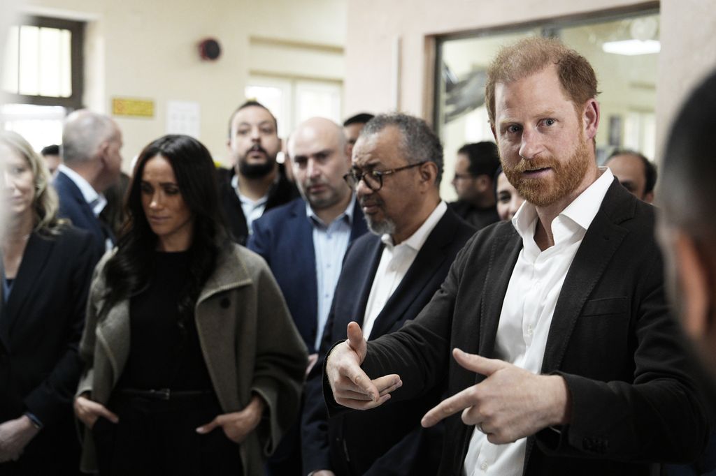 Harry looks animated while discussing the centre