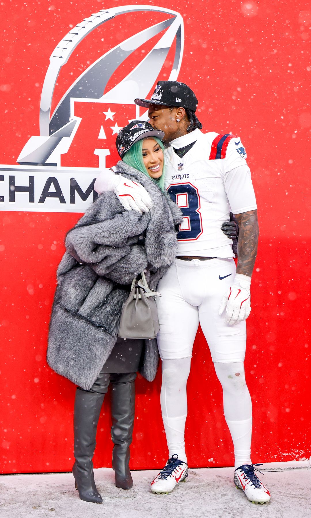 Cardi B and Stefon Diggs #8 of the New England Patriots.