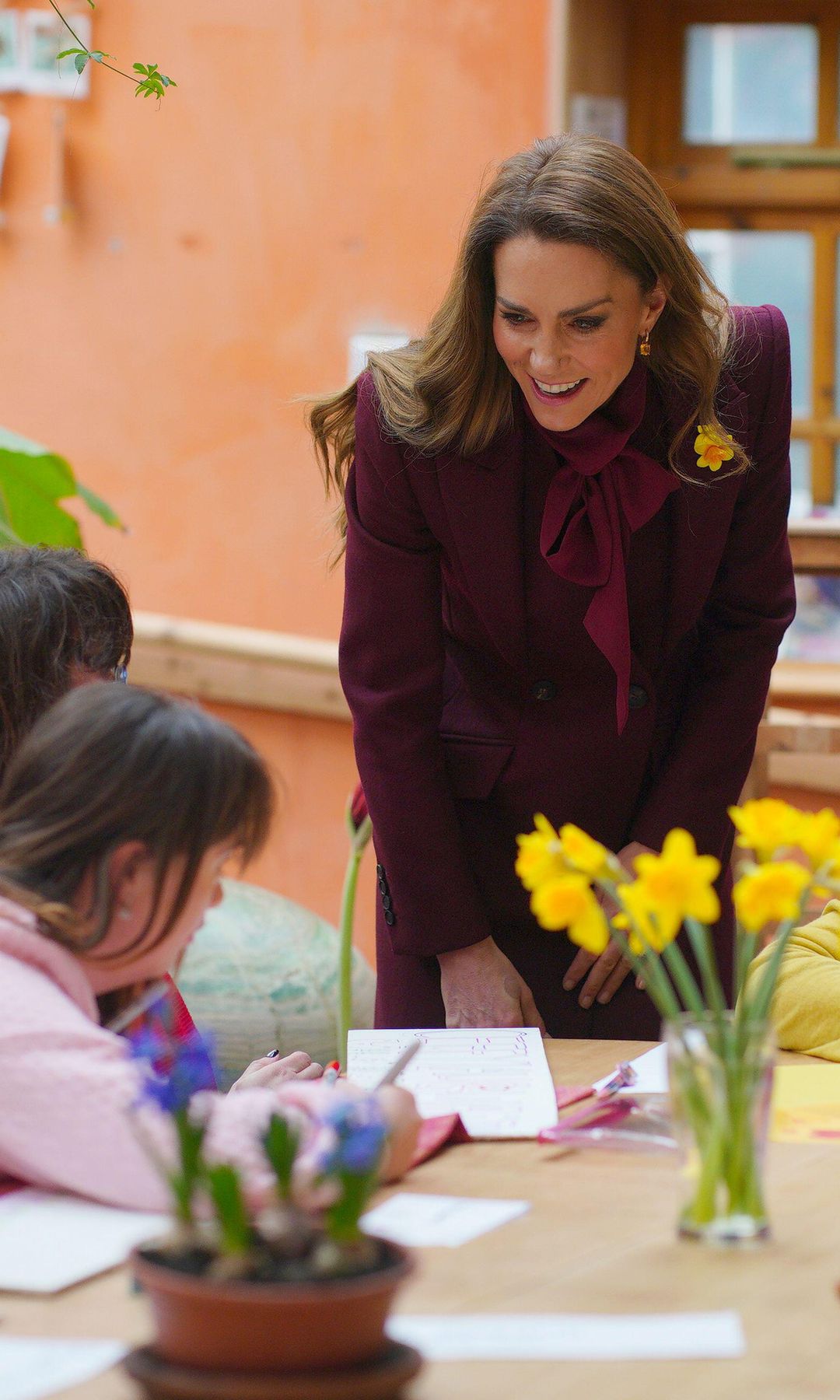 The Princess of Wales during a visit to the Hanging Gardens, a space dedicated to nurturing community resilience and creativity in Llanidloes, Wales and its surrounding area, ahead of St David's Day. Picture date: Thursday February 26, 2026.