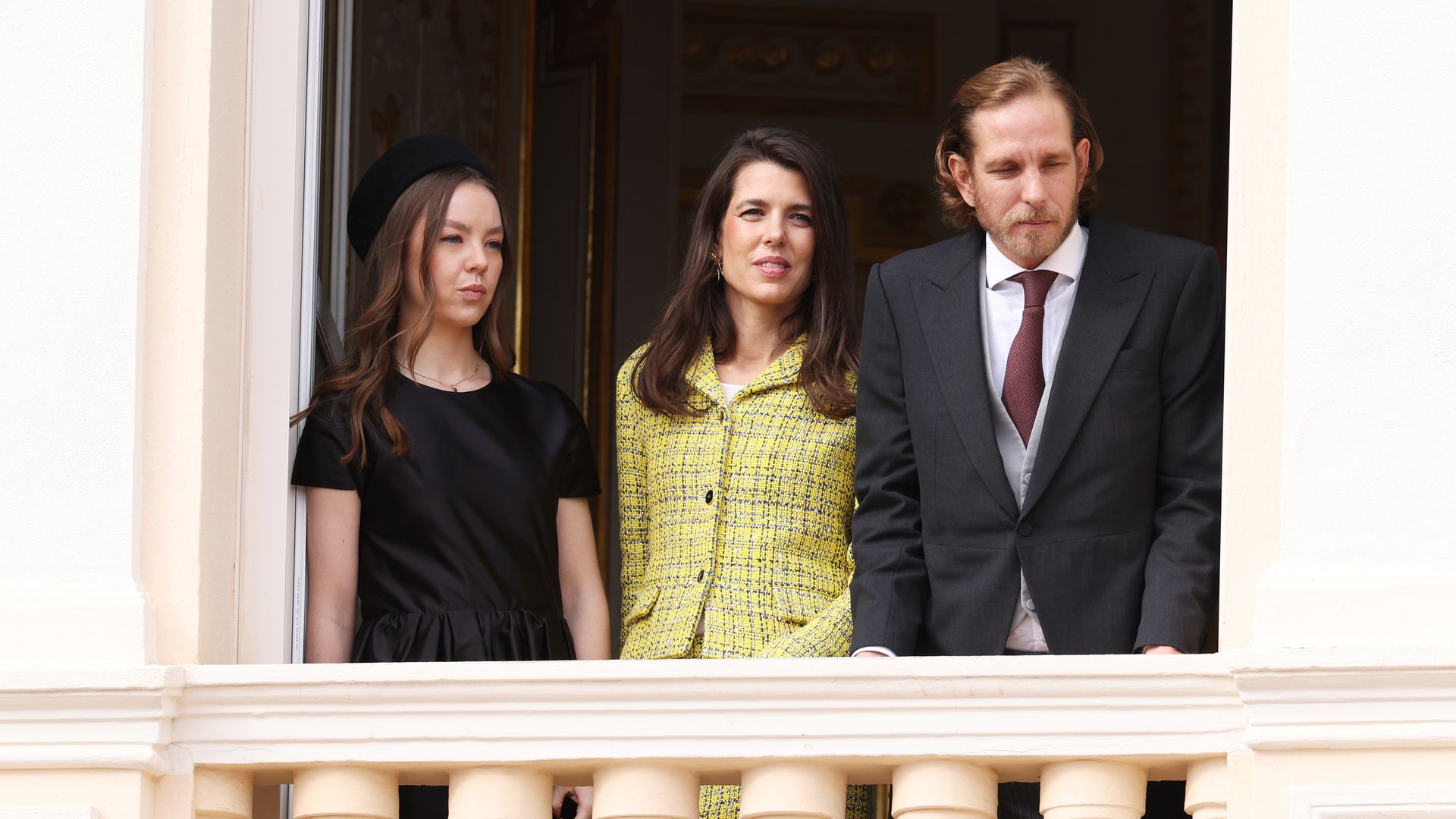 Princess Alexandra of Hanover, Charlotte Casiraghi and Andrea Casiraghi attend the Monaco National Day 2025 on November 19, 2025 in Monaco, Monaco.