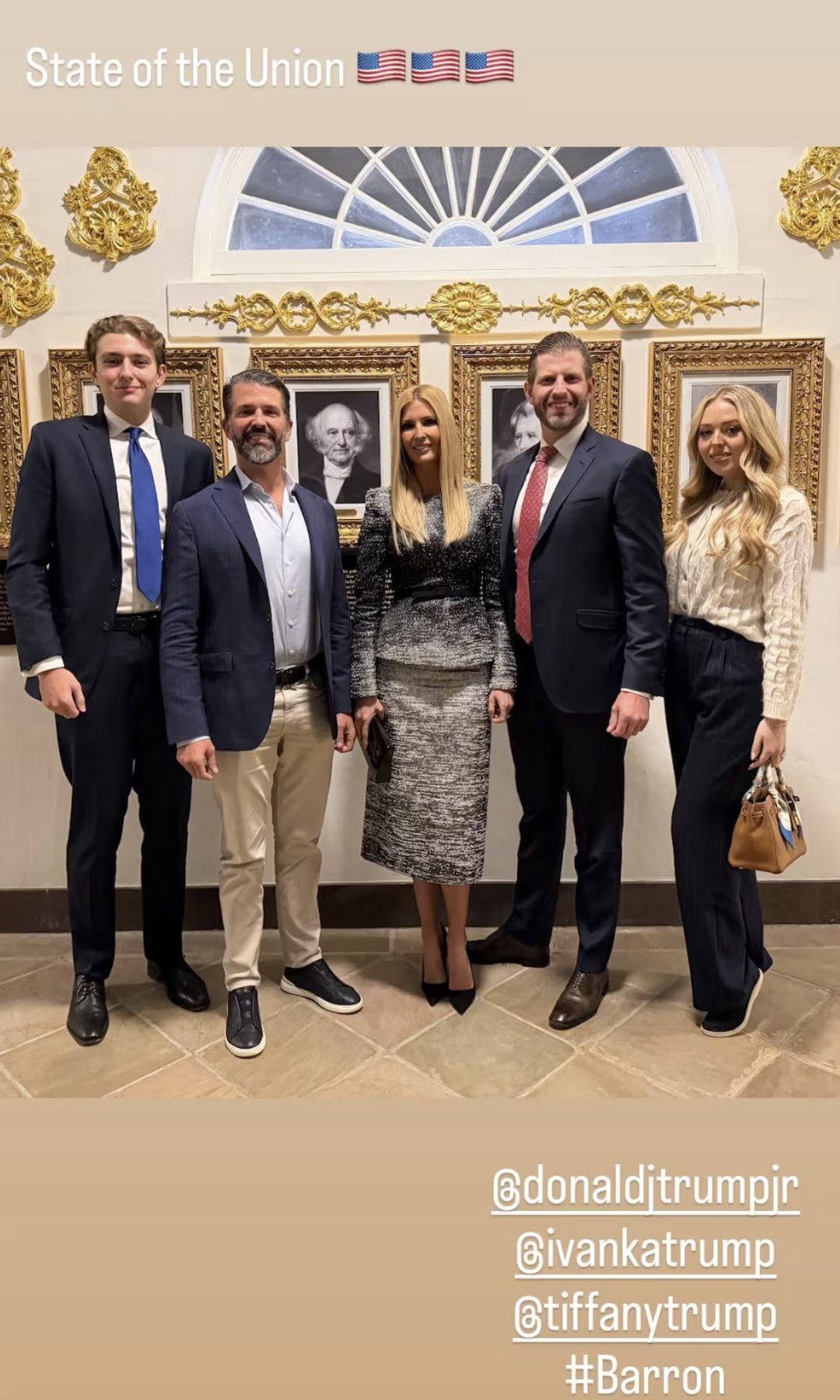 Barron towered over his siblings in a photo shared by his older brother Donald Jr.