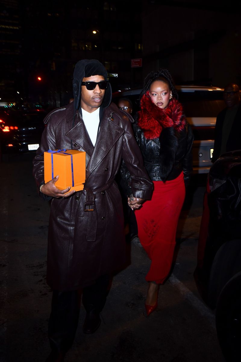 VARIOUS CITIES - FEBRUARY 14: Rihanna and ASAP Rocky step out for a Valentine dinner in Manhattan on February 14, 2026 in Various Cities, United States. (Photo by Robert Kamau/GC Images) 