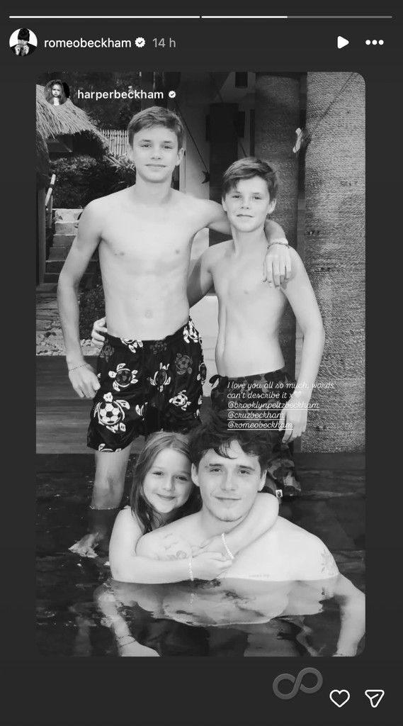 Harper Beckham extends olive branch to brother Brooklyn on Valentine's Day