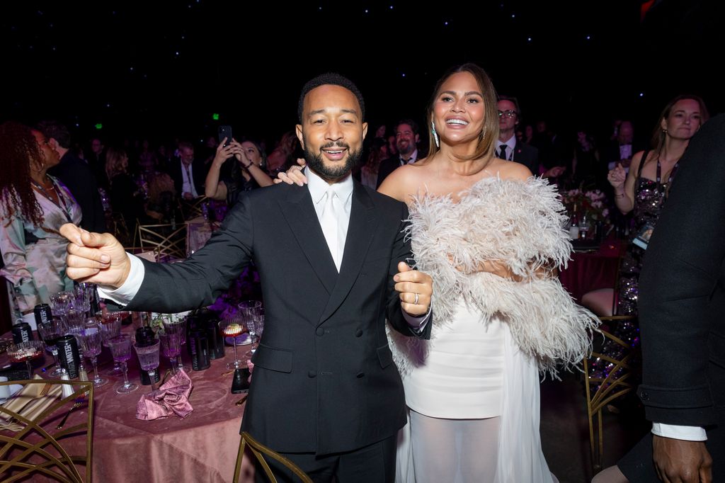John Legend and Chrissy Teigen attend 2026 MusiCares Person of the Year Honoring Mariah Carey on January 30, 2026 in Los Angeles, California