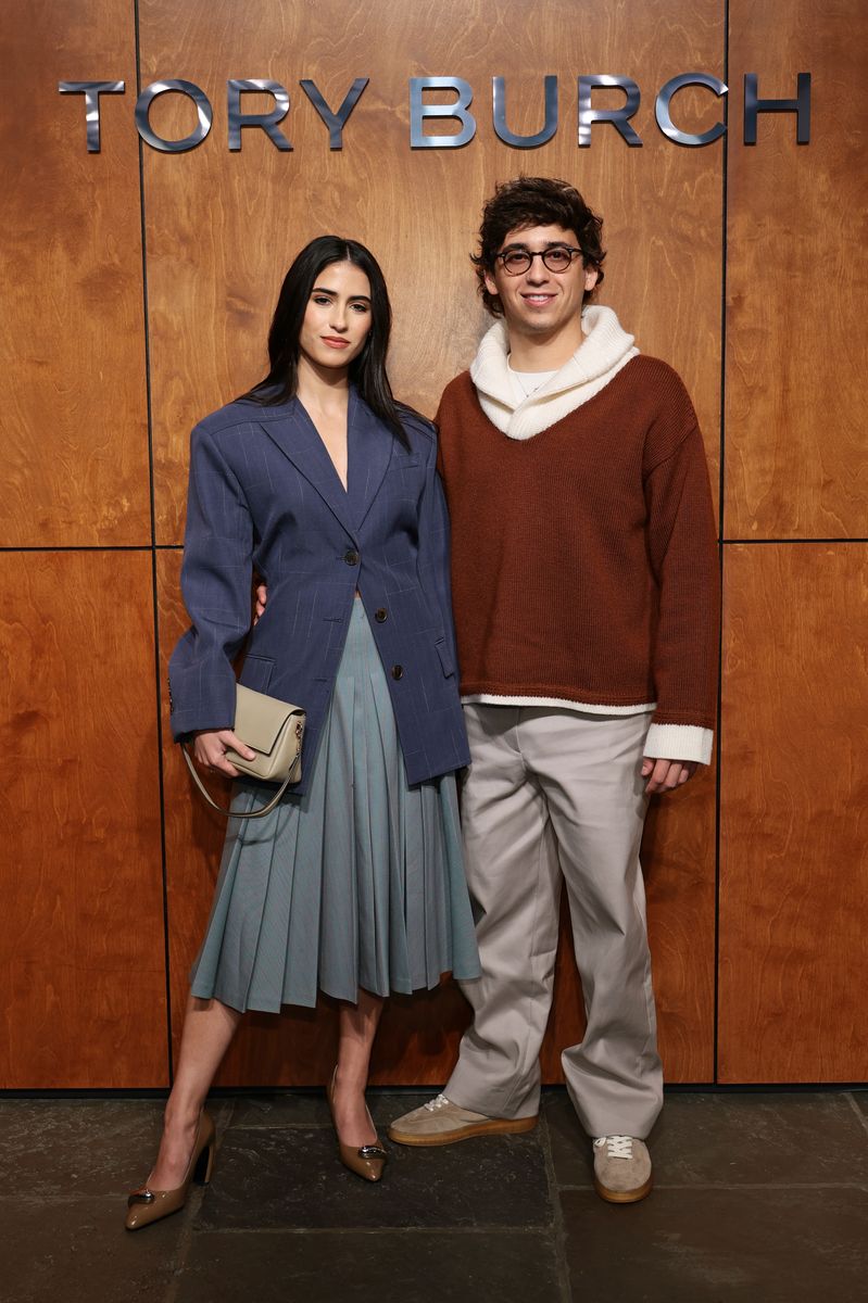 NEW YORK, NEW YORK - FEBRUARY 11: (L-R) Ana Amelia Batlle Cabral and Marcello HernÃ¡ndez attend Tory Burch Fall/Winter 2026 during New York Fashion Week at Sotheby's on February 11, 2026 in New York City. (Photo by Dimitrios Kambouris/Getty Images for Tory Burch) 