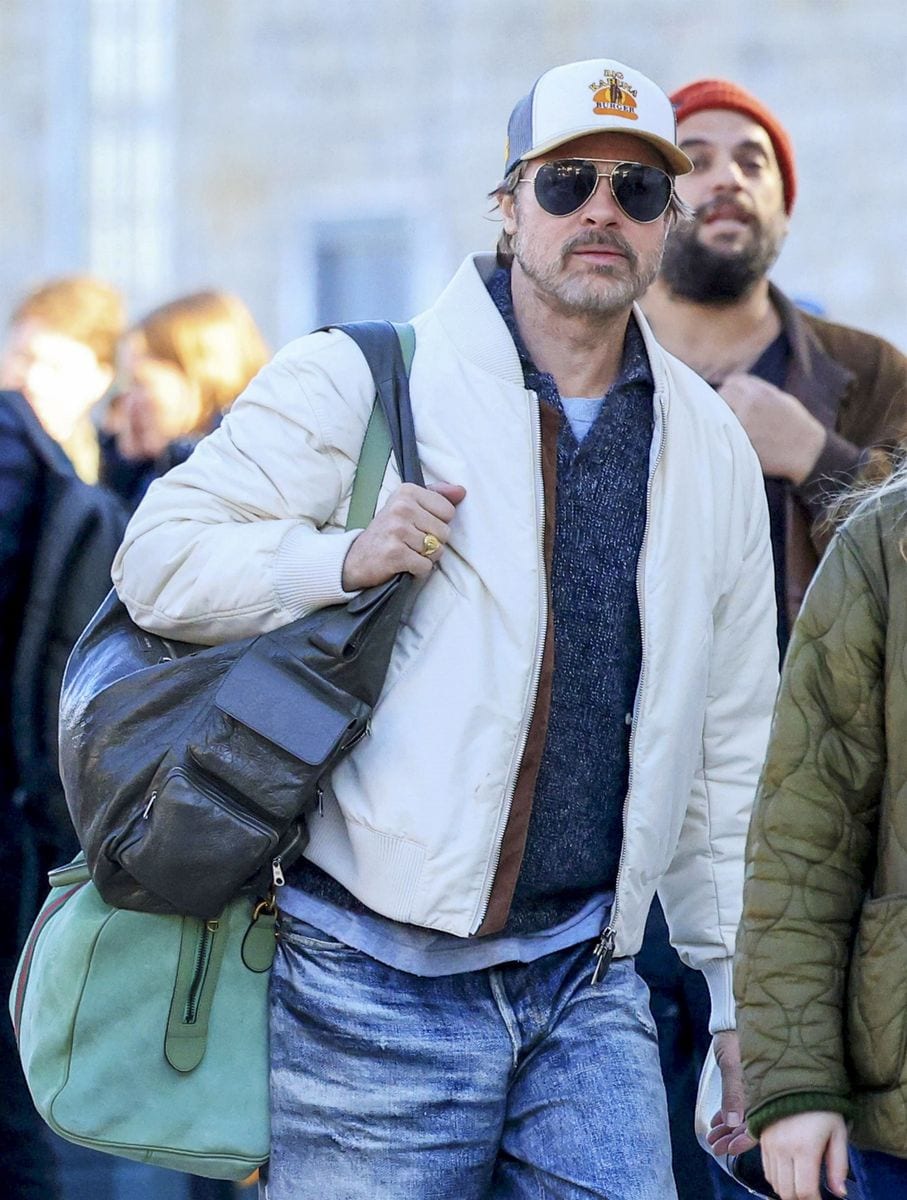 Brad looked great in a casual look 