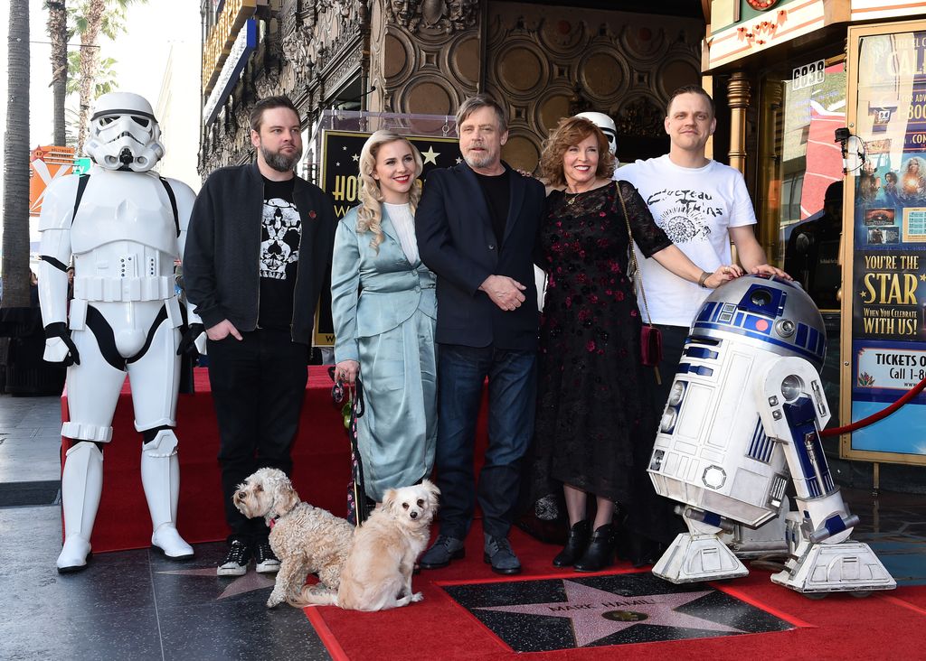 Mark Hamill and family attend the ceremony honoring Mark Hamill with star on the Hollywood Walk of Fame 